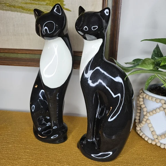 VTG MCM Ceramic Cat Figurines (Set of 2) - Picture 2 of 9